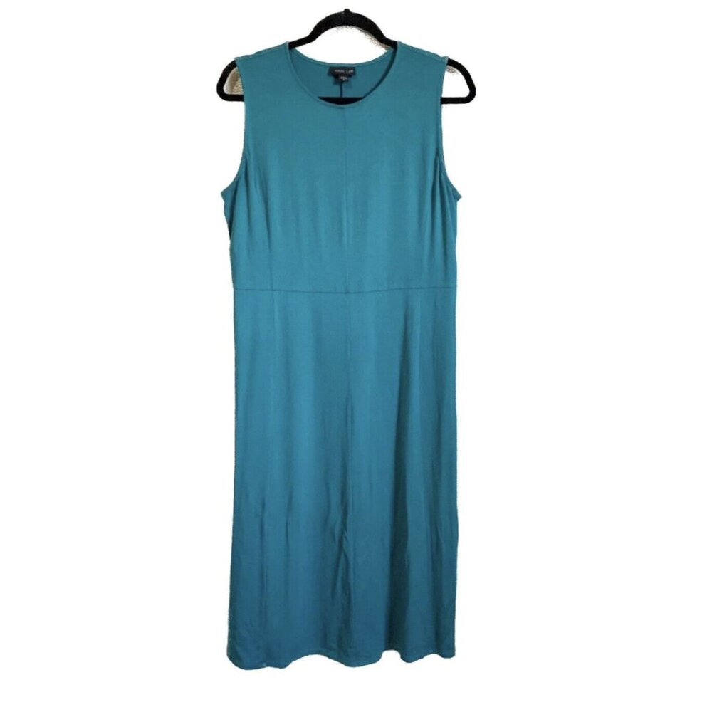 J. Jill Wearever Teal Jersey Sleeveless Dress Womens Medium Casual Minimalist